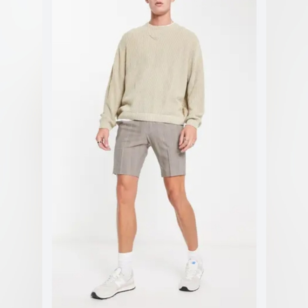 Mens Asos Slim Fit Smart Shorts Size 34 🆕 Brown